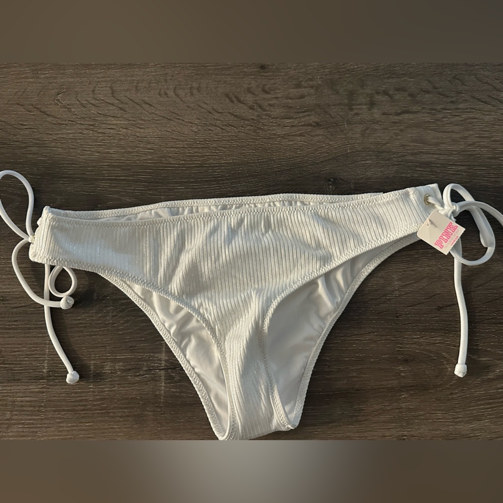 Victoria’s Secret PINK NWT White Bikini Bottoms L